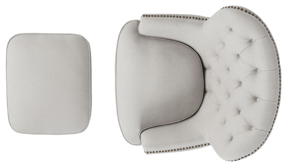 GDF Studio Teton Natural Fabric Club Chair and Ottoman