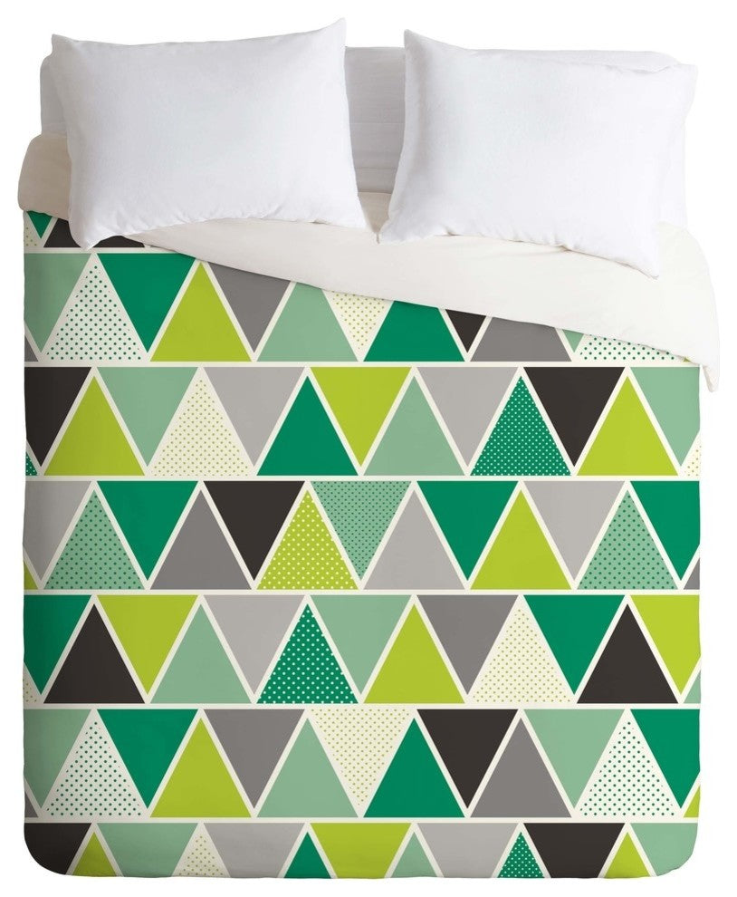 Deny Designs Heather Dutton Emerald Triangulum Duvet Cover - Lightweight