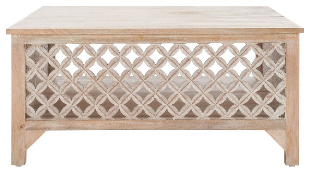 Safavieh Squall Square 1 Shelf Coffee Table, Burnt White