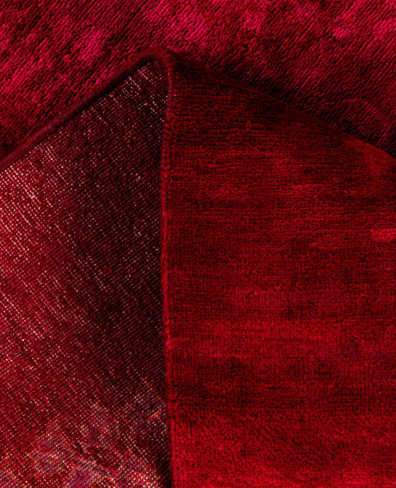 Overdyed One-of-a-Kind Hand-Knotted Area Rug Red, 3' 1" x 5' 0"