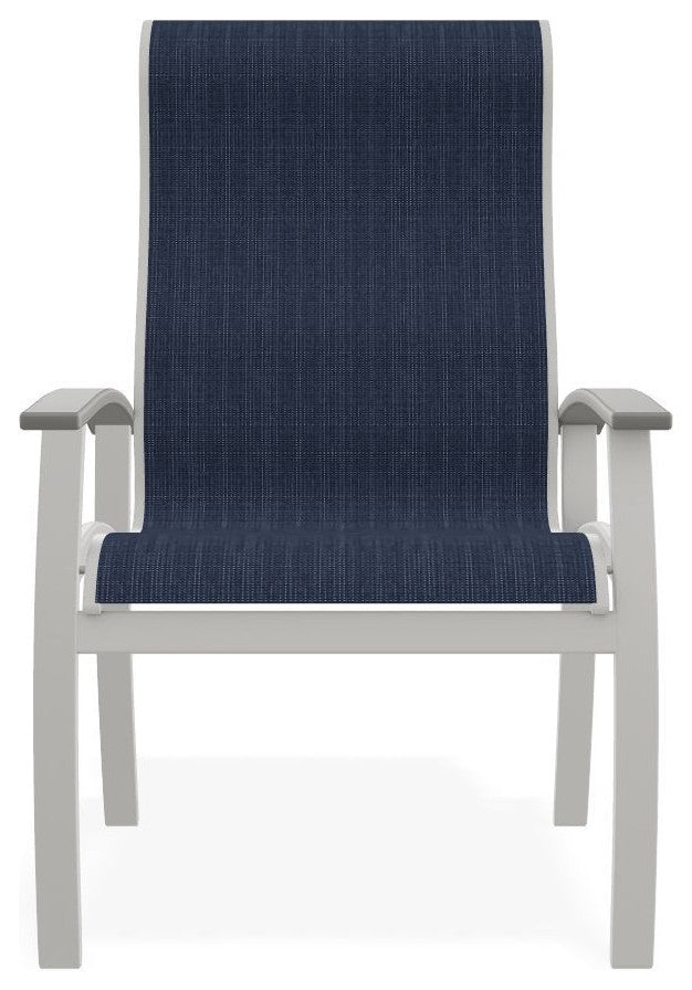 Belle Isle Sling Outdoor Dining Chair, Mavi/Snow