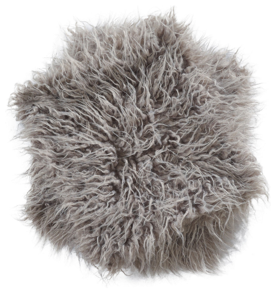 Mongolian Faux Fur 3 Piece Throw Blanket and Pillow Shell Set, Gray, 50"x60"