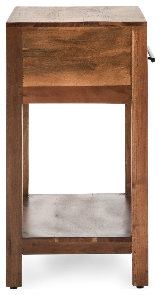 Wren One-Drawer End Table, Natural Brown