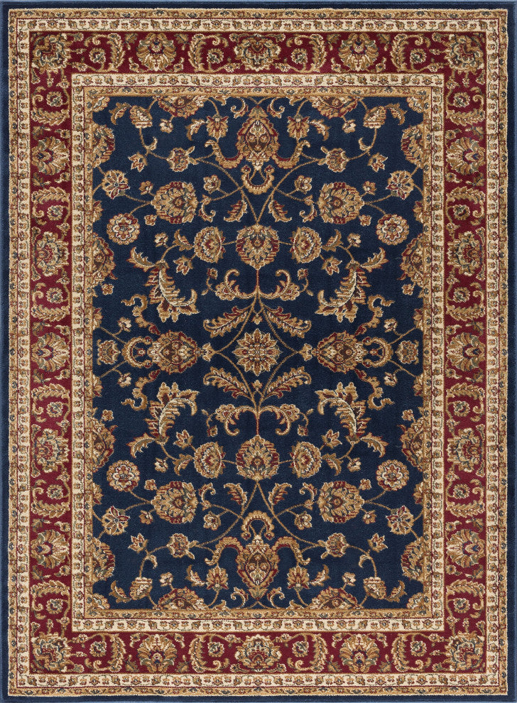 Sariya Transitional Oriental Navy Rectangle Area Rug, 9' x 12'