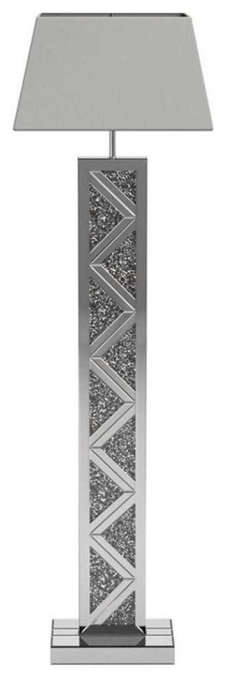 Coaster Carmen Contemporary Glass Geometric Base Floor Lamp in Silver