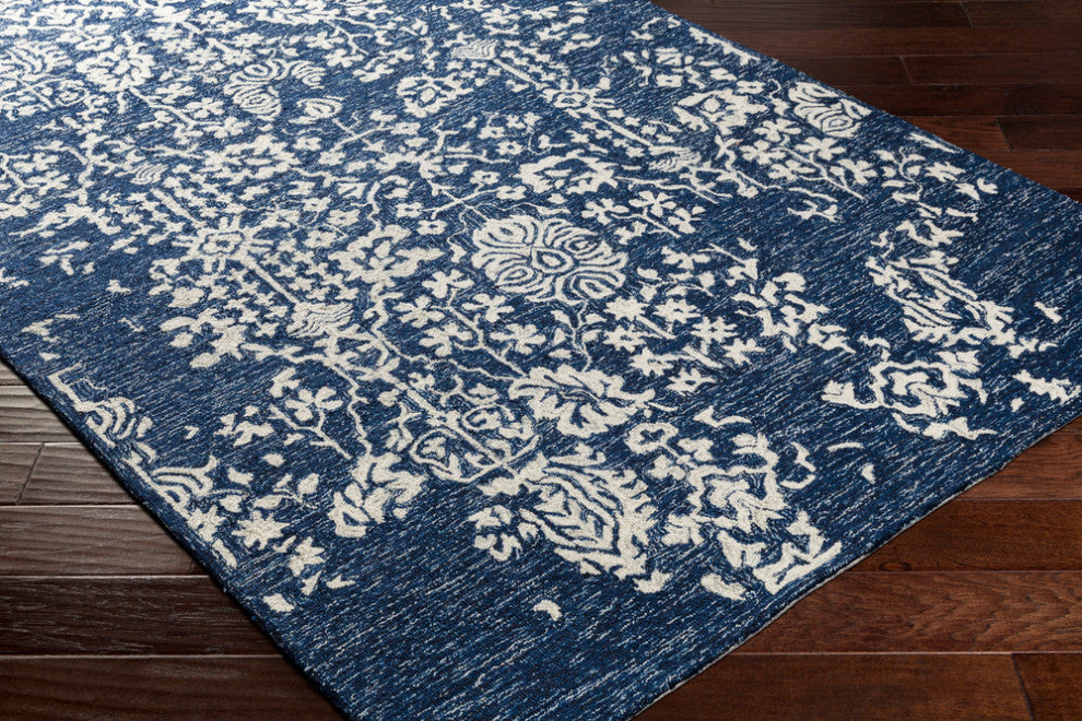 Surya Granada GND-2311 Modern Area Rug, Dark Blue, 6' x 9' Rectangle