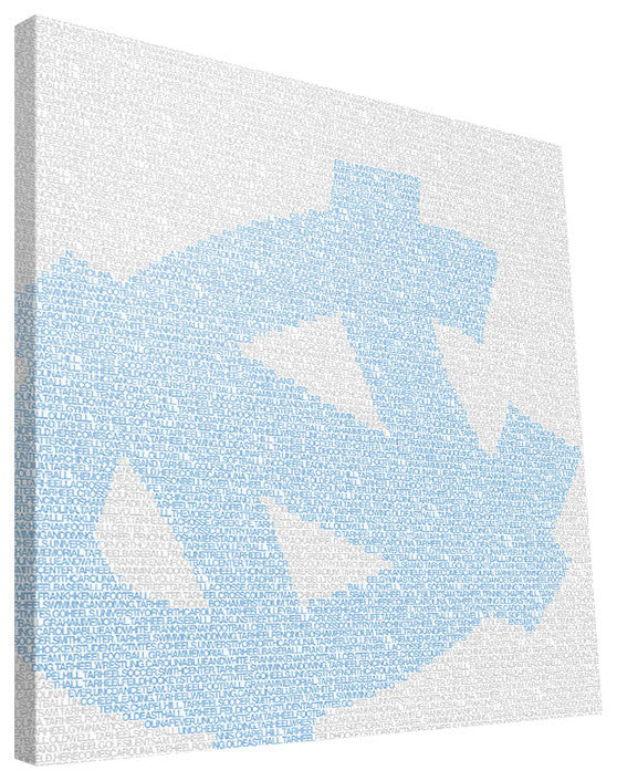 UNC Tar Heels Typo Canvas Print, 16"x16"