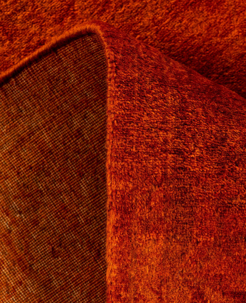Overdyed One-of-a-Kind Hand-Knotted Area Rug Orange, 2' 7" x 10' 0"