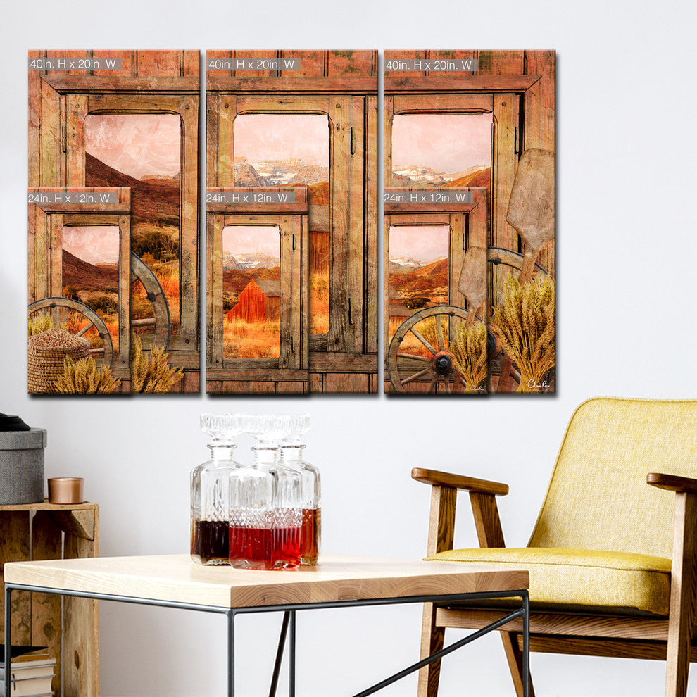 Ready2HangArt Rustic 'Farmhouse' 3-Piece Wrapped Canvas Wall Art Set, 60"x40"