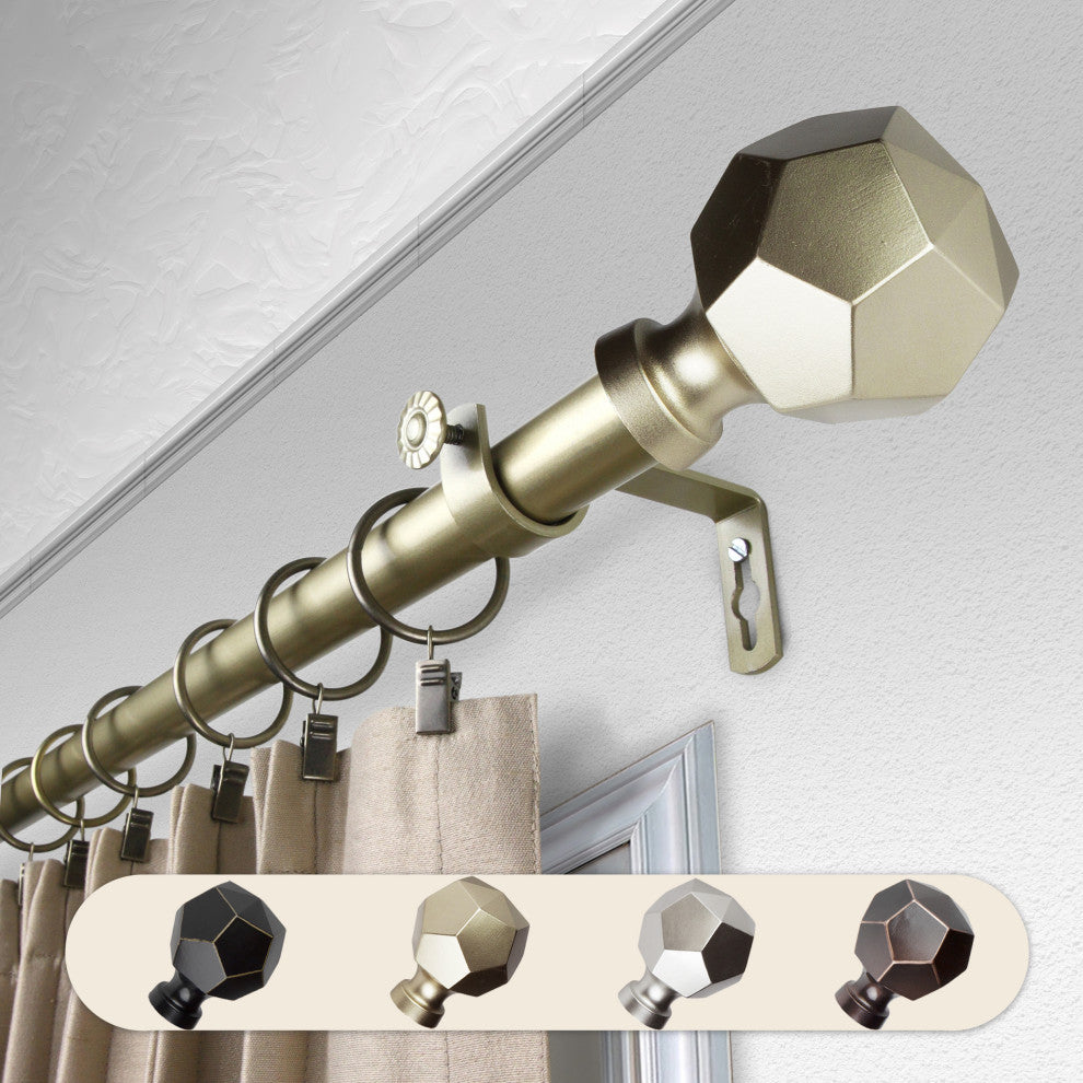 Theobald 1" Curtain Rod, Light Gold, 28-48"