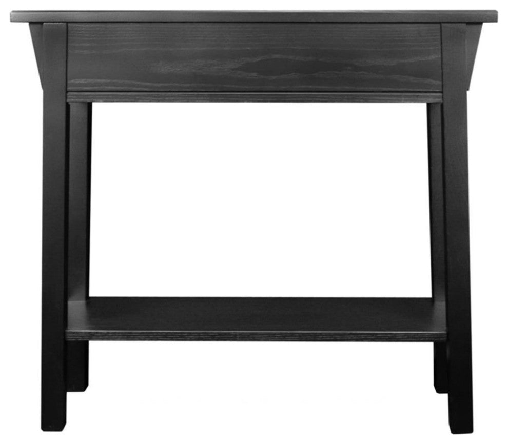 Leick Furniture Wood Mission Console Table in Slate Black
