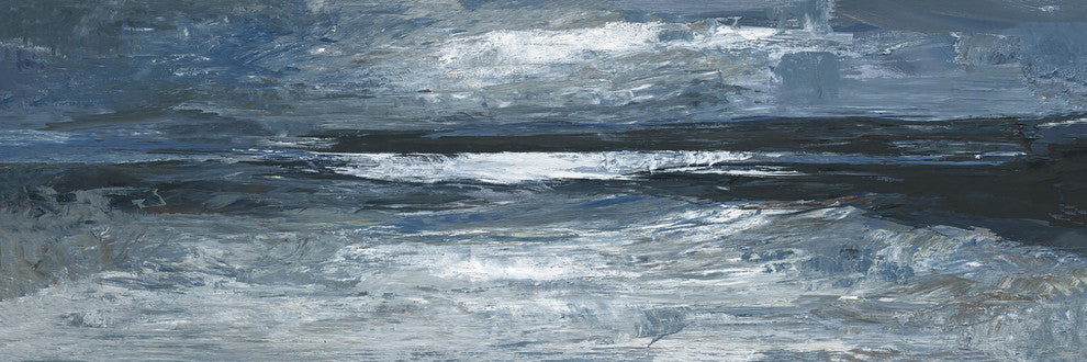 "Midnight Ocean" Painting Print on Wrapped Canvas, 60"x20"