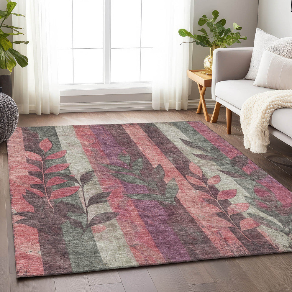 Machine Washable Indoor/Outdoor Chantille ACN1871 Blush 5' x 7'6" Rug