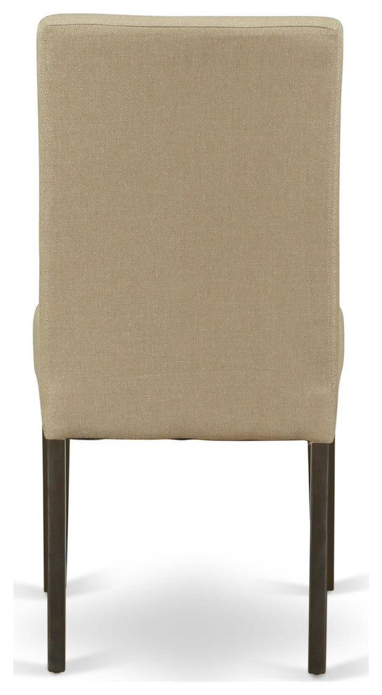 5Pc Round 42" Dinette Table, Four Parson Chair, Cappuccino Finish Leg