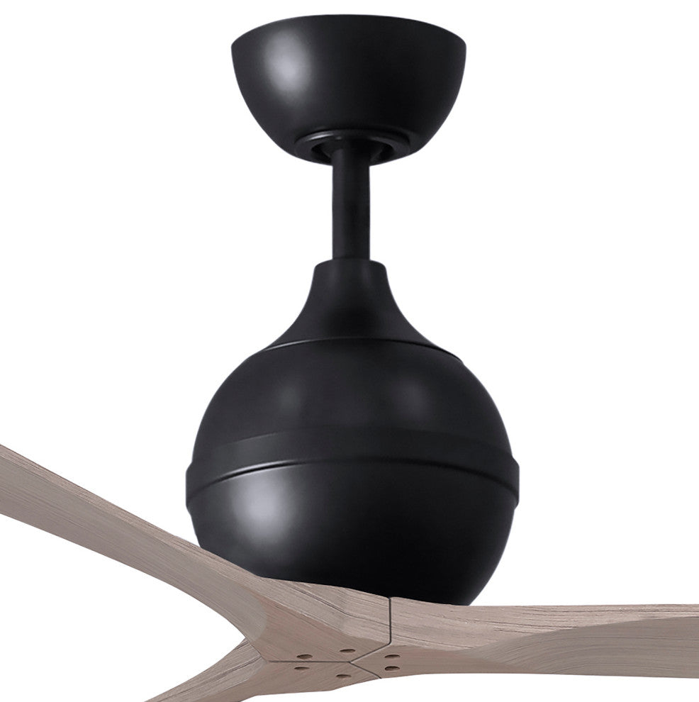 Irene-3 Paddle Fan, Matte Black, 52", Gray Ash Blades