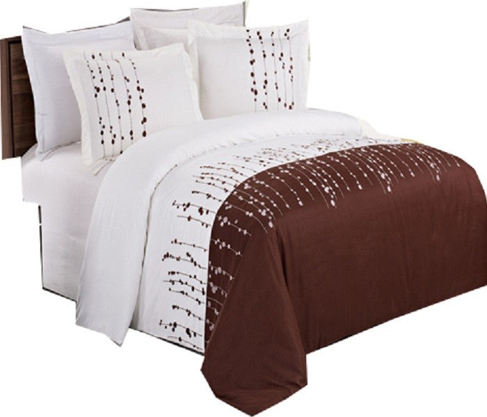 Ellis Embroidered 100% Microfiber 3-Piece Duvet Cover Set, King/Cal King