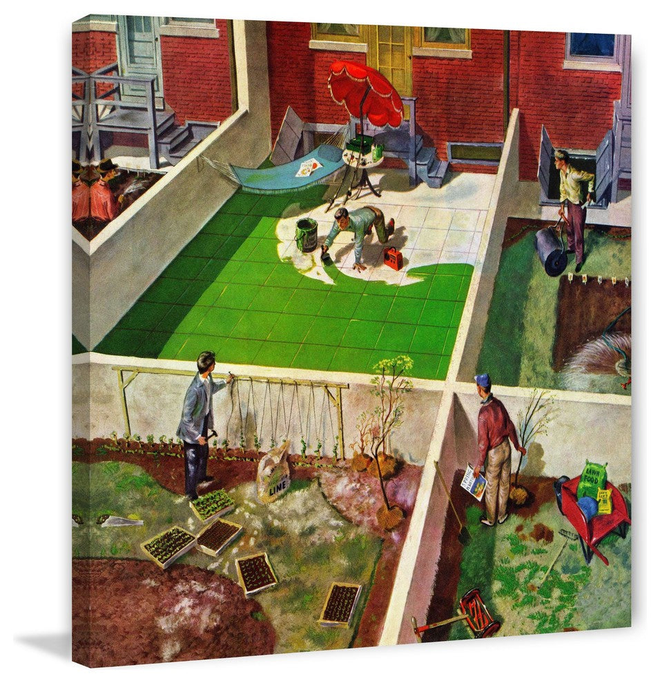 "Painting the Patio Green" Print on Canvas by Thornton Utz