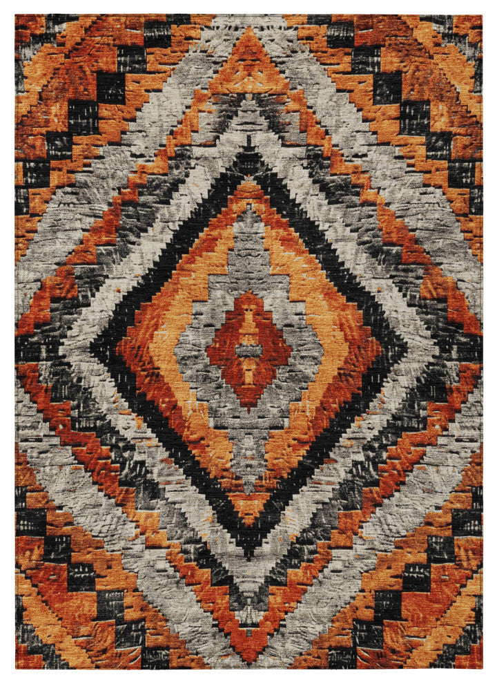 Machine Washable Indoor/Outdoor Chantille ACN1890 Clay 3' x 5' Rug