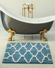 GSF 180 Geomatrics Cotton Bath Rug, 2-Piece Set, Arctic Blue, 24"x17"/34"x21"