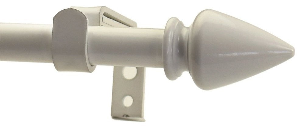 Adjustable Lance Drapery Rod Set, 48"-84", Glossy White