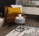 Grey Linen Foot Stool Ottoman "“ Soft Compact Round Padded Seat