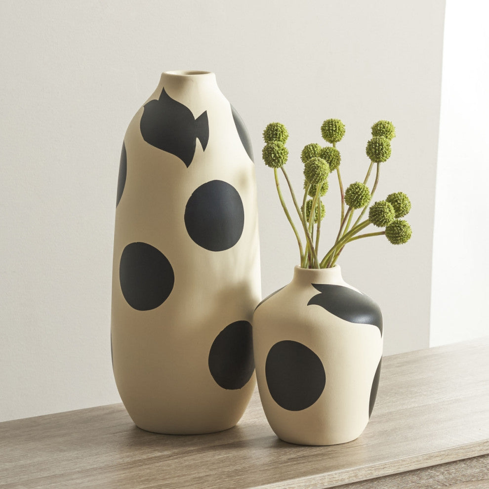 Safavieh Tahleah, Ceramic Vase, Set of 2, Cream/Black