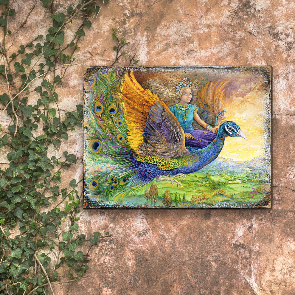 Peacock Princess Wall and Table Top Wooden Decor, 12x9