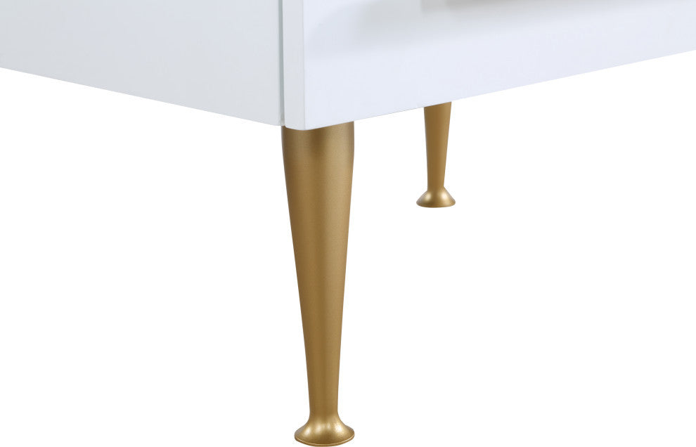 Marisol Night Stand, Rich White Finish