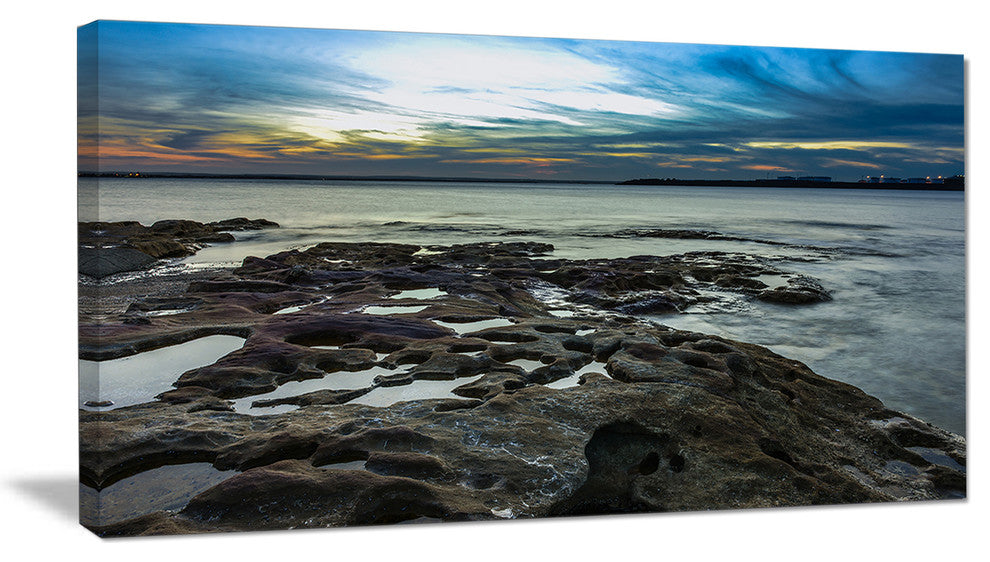 "Beautiful Dark Seashore Australia" Canvas Print32"x16"