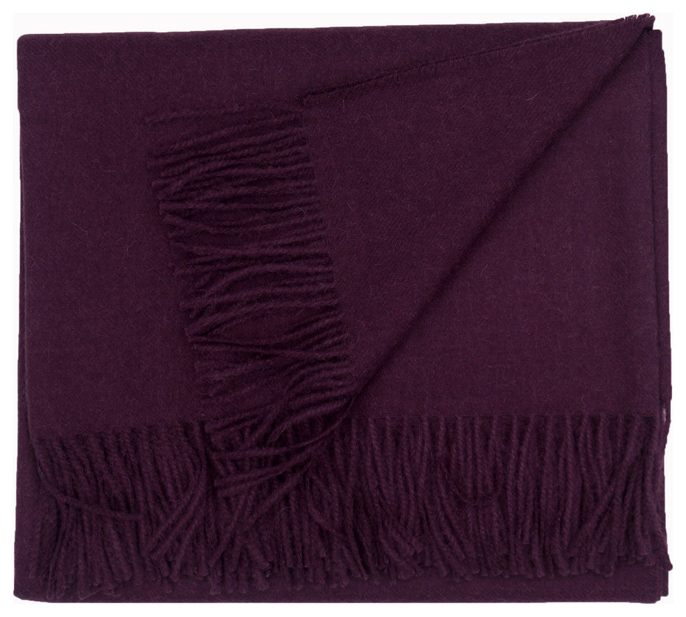 Baby Alpaca Throw Blankets, Purple Plum