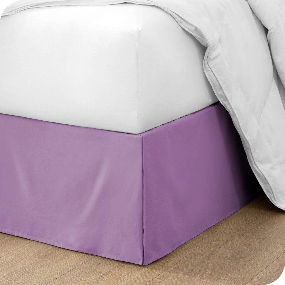 Bare Home Microfiber Bed Skirt , 15" Drop Length, Lavender, Queen