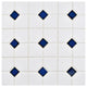 Oxford Matte White w/ Cobalt Dot Porcelain Floor and Wall Tile