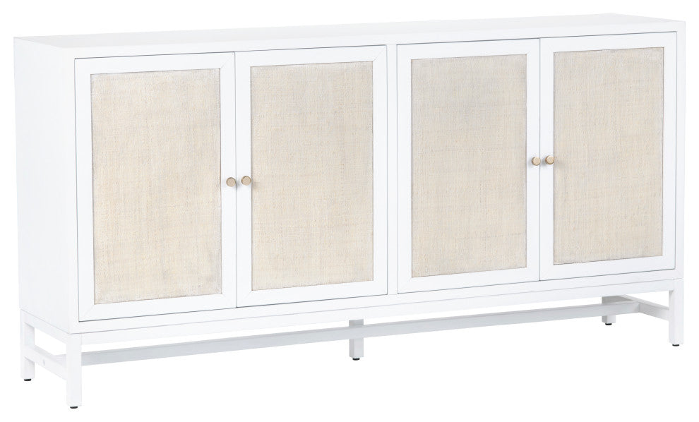 White Four Door Media Credenza Sideboard