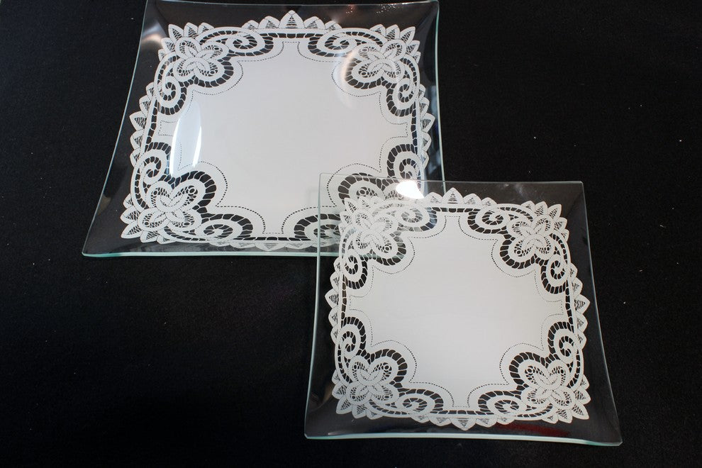Battenburg Lace 5-Piece Square Plate Collection
