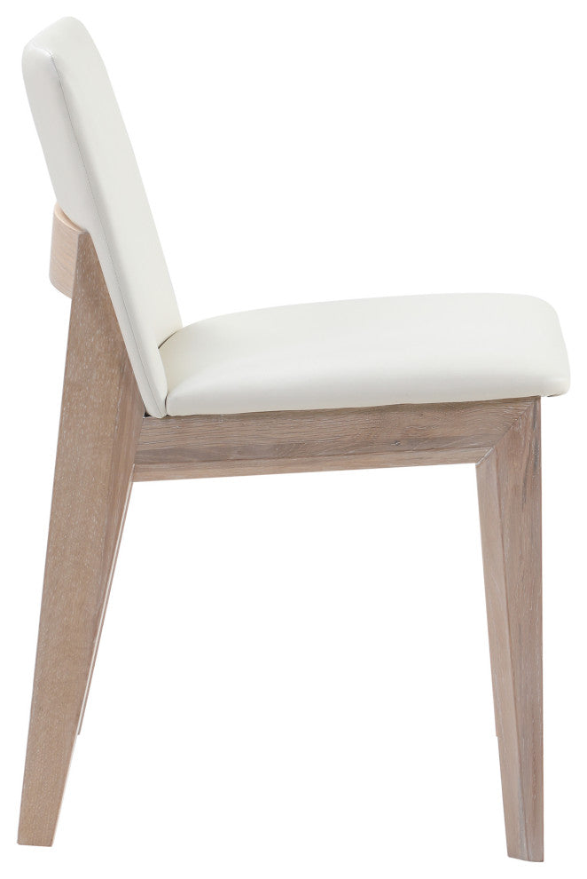 Deco Oak Dining Chair White Pvc, Set of 2