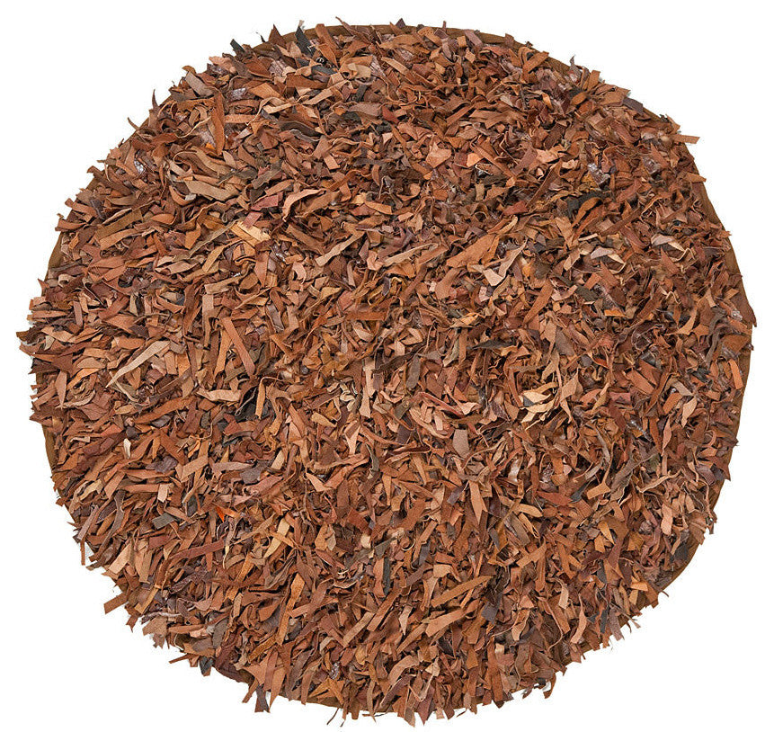 Safavieh Leather Shag Lsg511B Saddle Area Rug