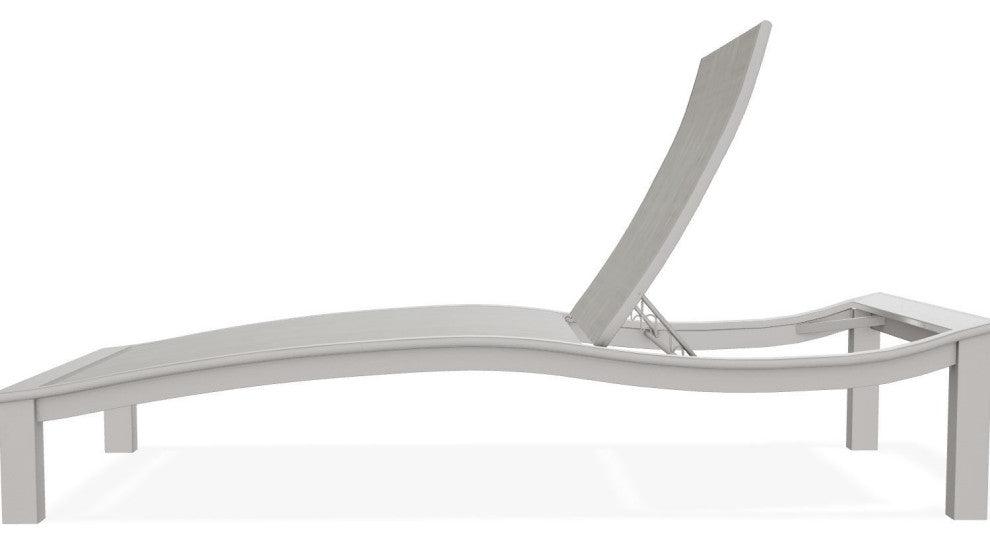 Bazza Sling 4-Position Contour Outdoor Chaise Lounge, Smoke/Warm Gray
