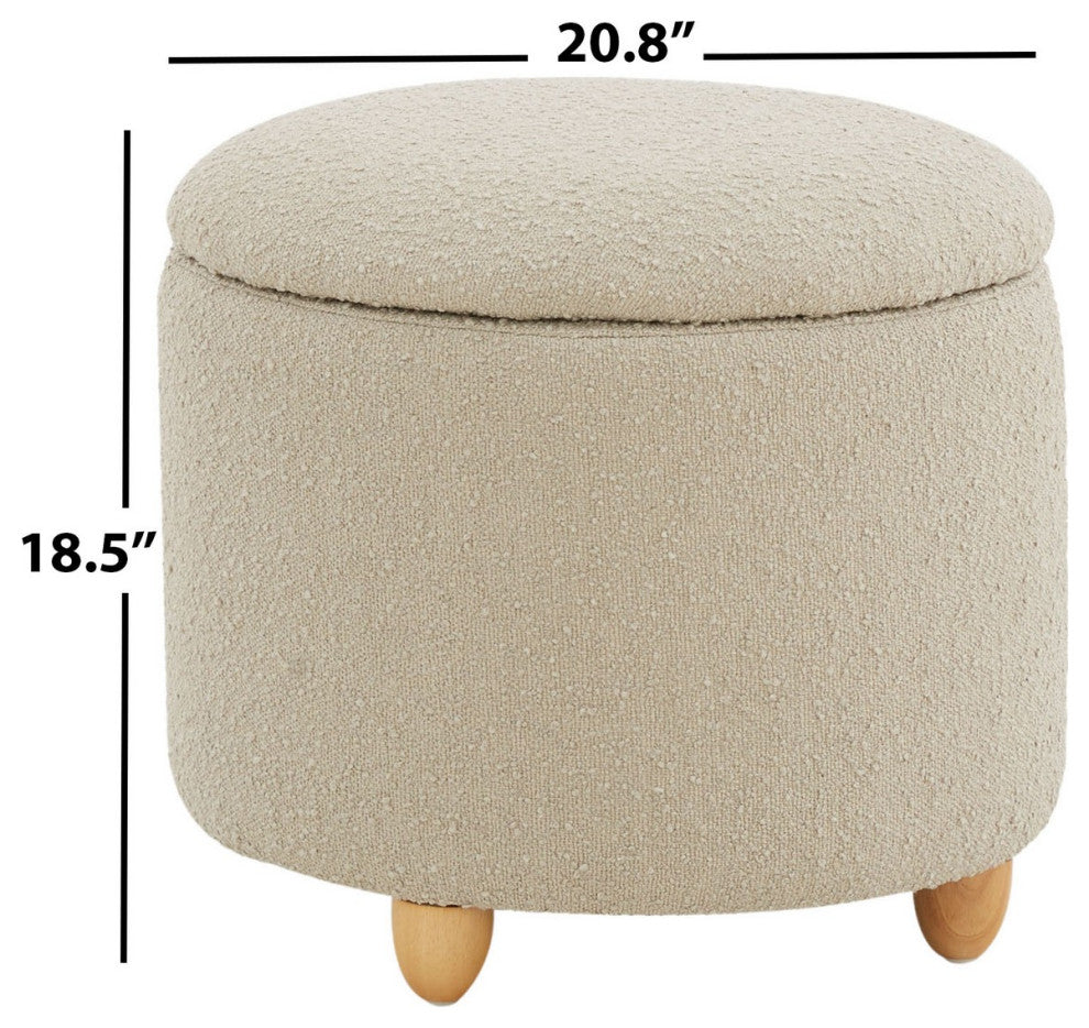 Safavieh Couture Mariabella Storage Ottoman, Oatmeal