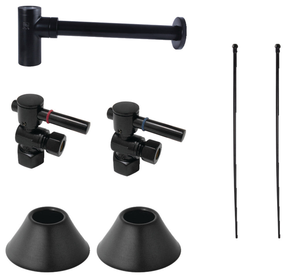 Plumbing Sink Trim Kit, Bottle Trap, Matte Black