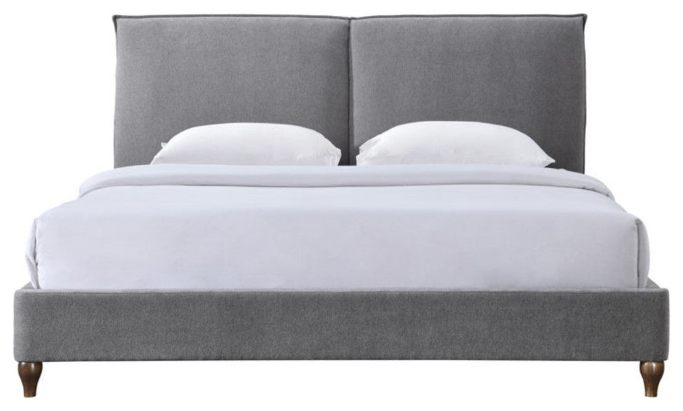 Safavieh Couture Sophianna Platform Bed, Dark Grey/Walnut, Queen