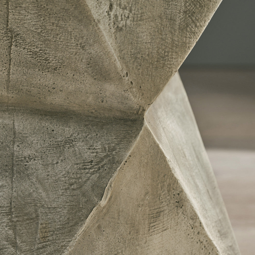 Savannah Outdoor Lightweight Concrete Accent Table, Light Gray