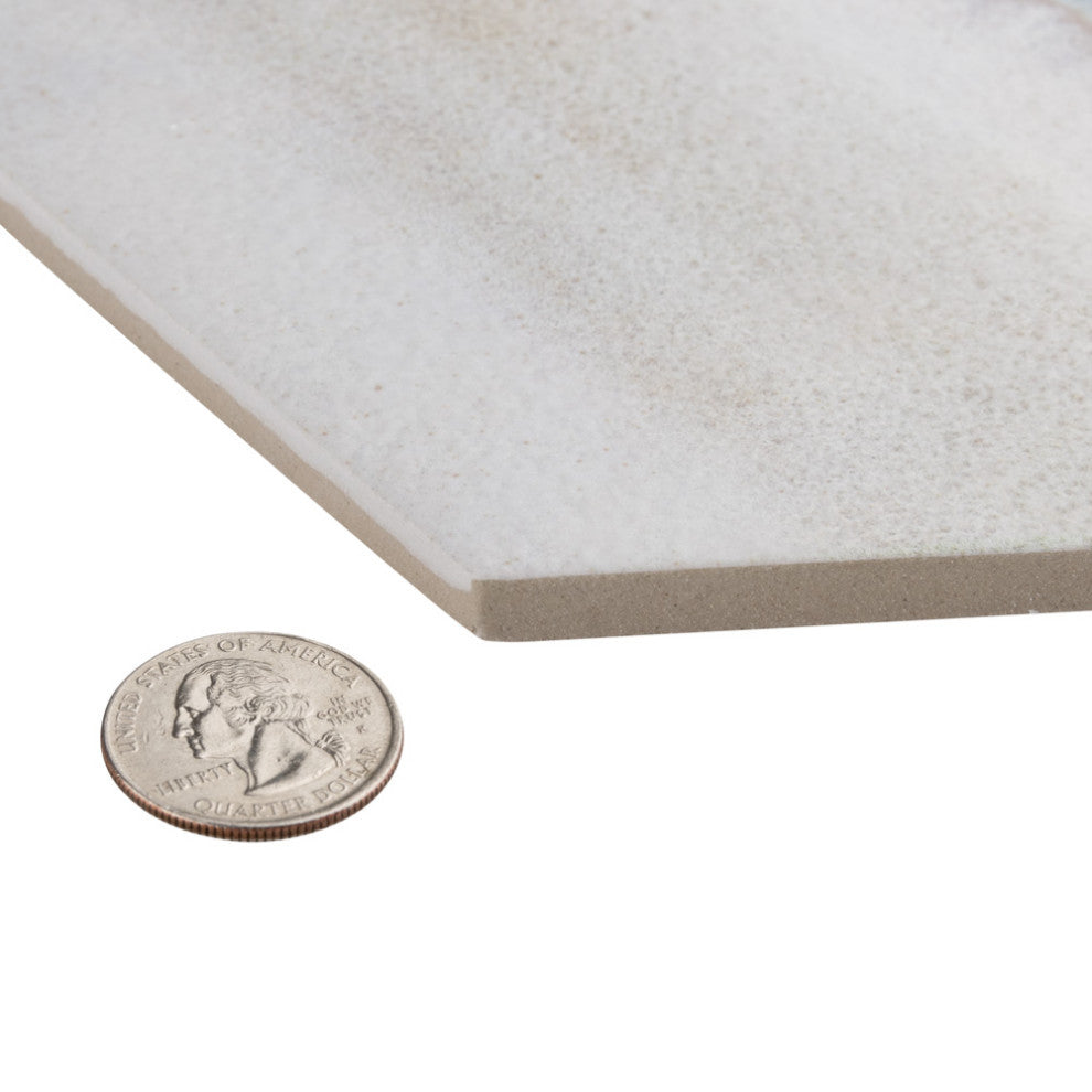 Matter Hex Canvas Taupe Blue Porcelain Floor and Wall Tile
