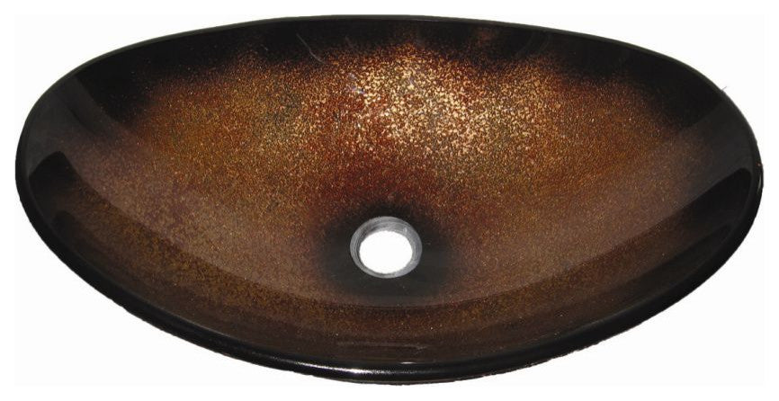 Novatto NOHP-G008-8031 Sanguinello Hand Painted Oval Glass Vessel Sink