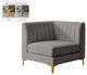 Alina Velvet Upholstered Modular Corner Chair, Grey