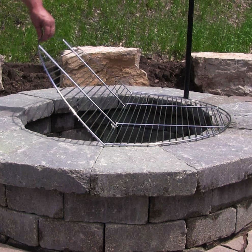 Sunnydaze Foldable Chrome-Plated Cooking Grate, Portable, 40" Diameter