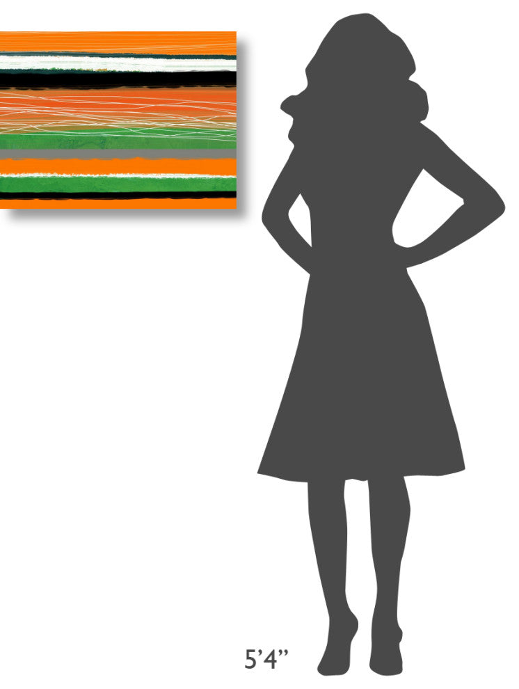 "Orange And Green Abstract 3" Fine Art Print