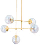 Ophelia 5 Light Chandelier, Aged Brass