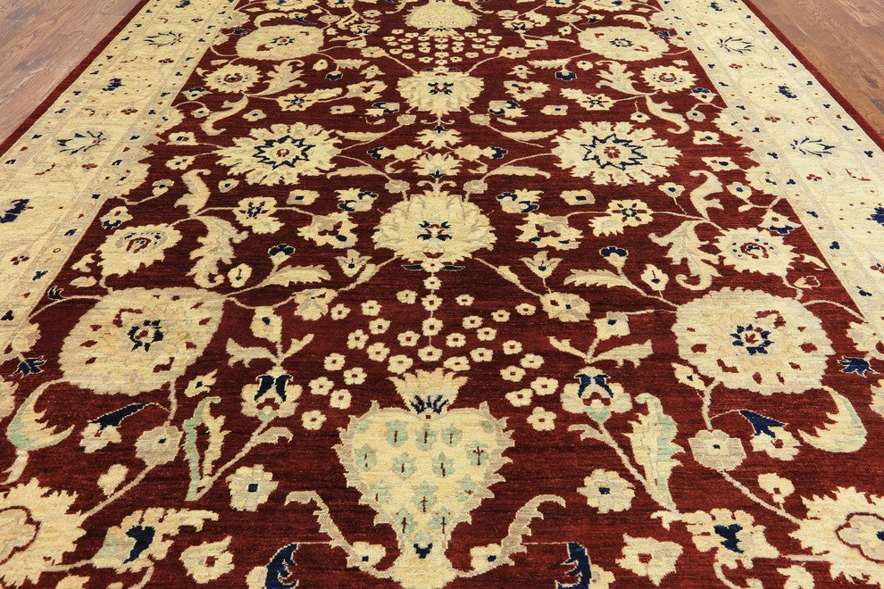 Peshawar Oriental Handmade Oushak Style Rug 9'x12', W2512