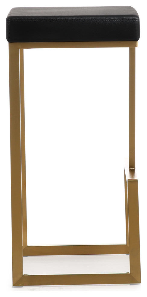 Ferrara Black Gold Steel Barstool, Set of 2