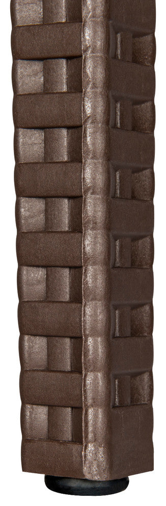 Leisuremod Weave Mace Indoor Outdoor Patio Chair, Set of 4, Brown